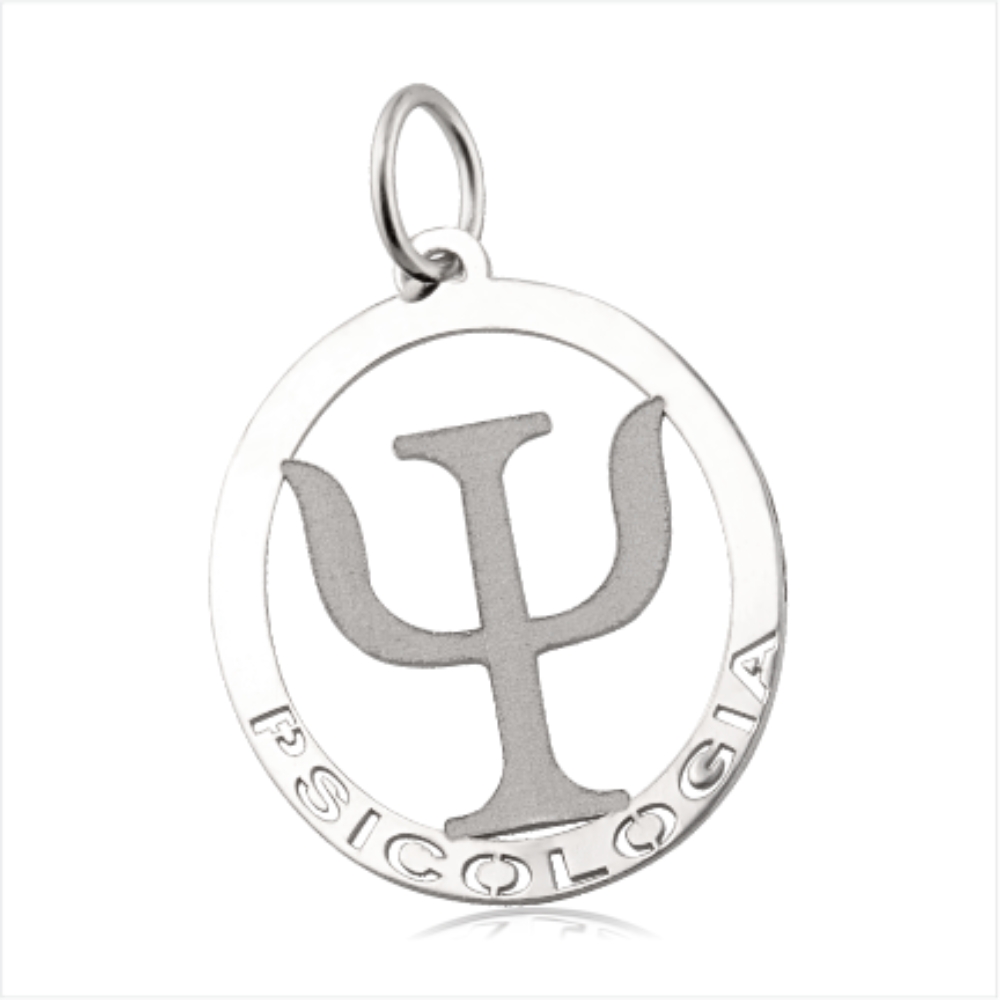 Pingente Formatura Em Prata 950 Com Banho de Ródio Psicologia