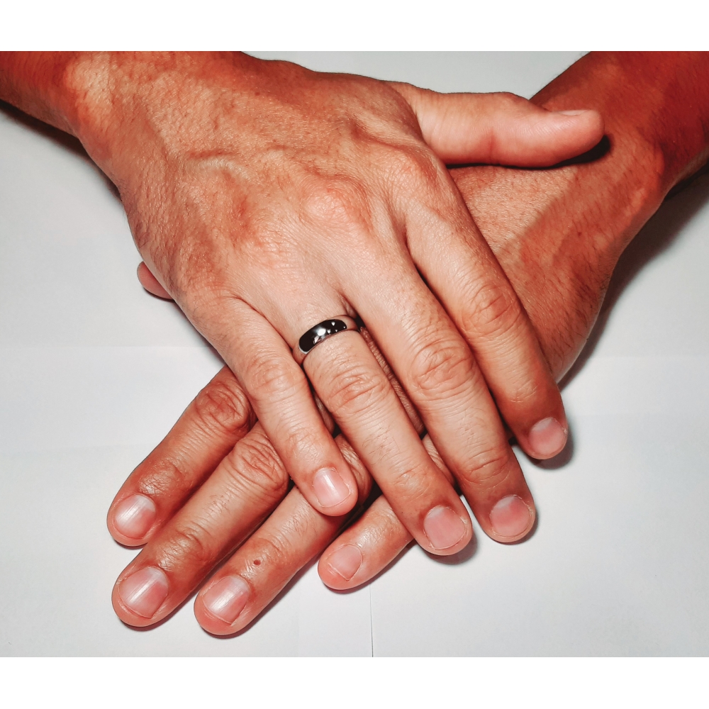 Aliança de Aço Liso Abaulada Anatômica