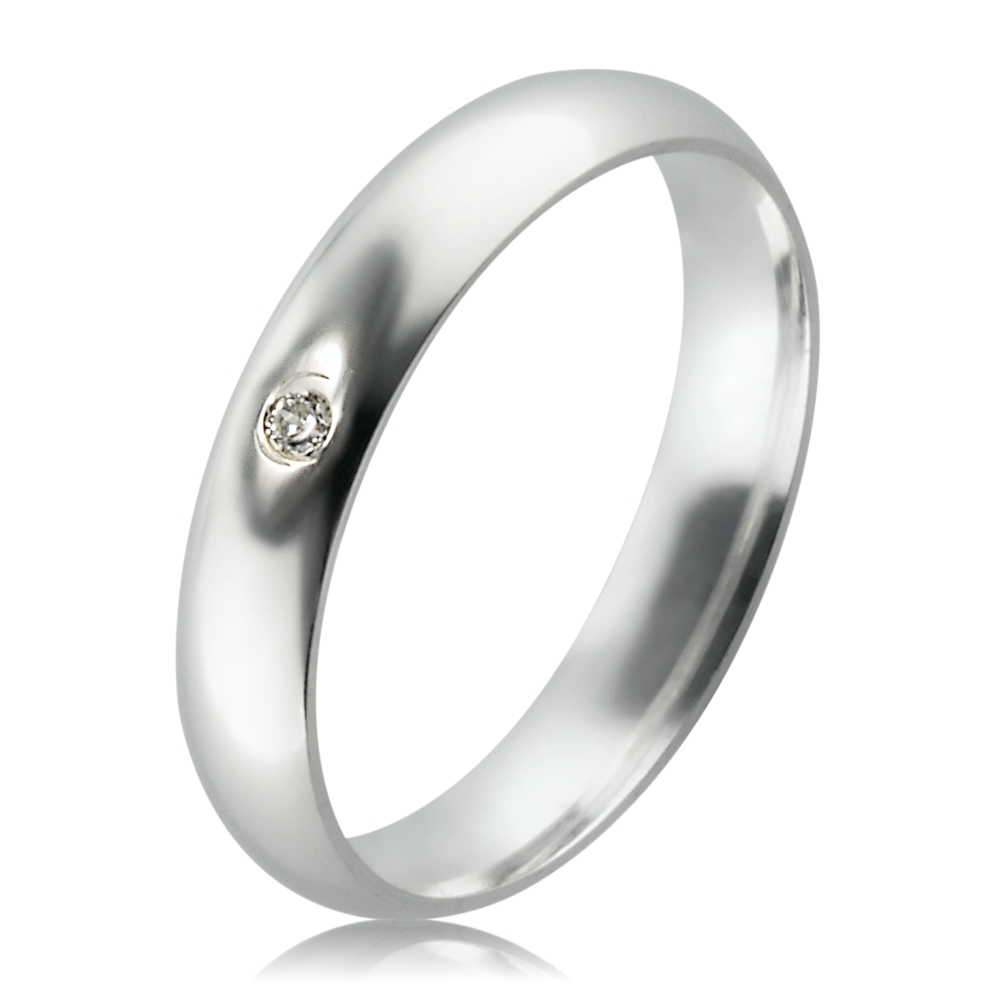 Aliança Compromisso Prata 950 Abaulada Anatômica 4mm Zircônia